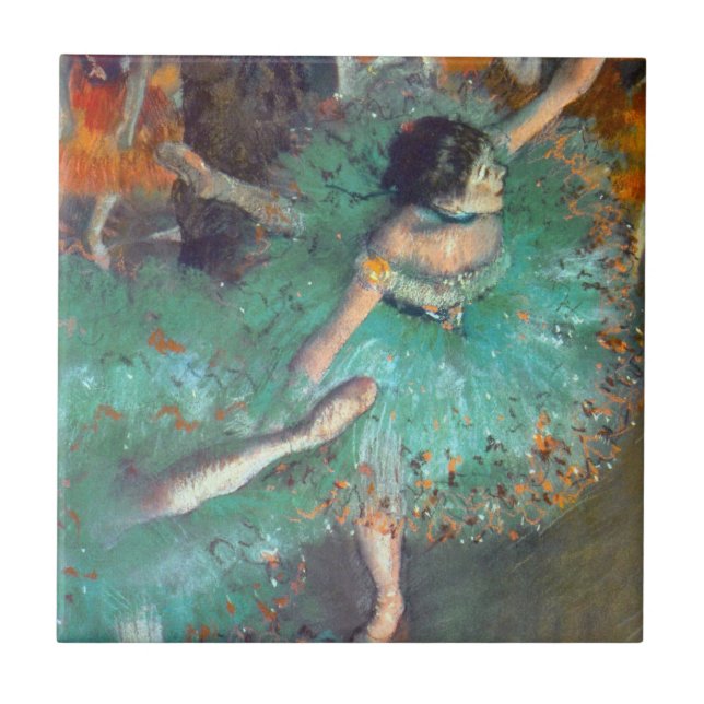 Edgar Degas - The Green Dancers - Ballet Dance Ceramic Tile (Front)