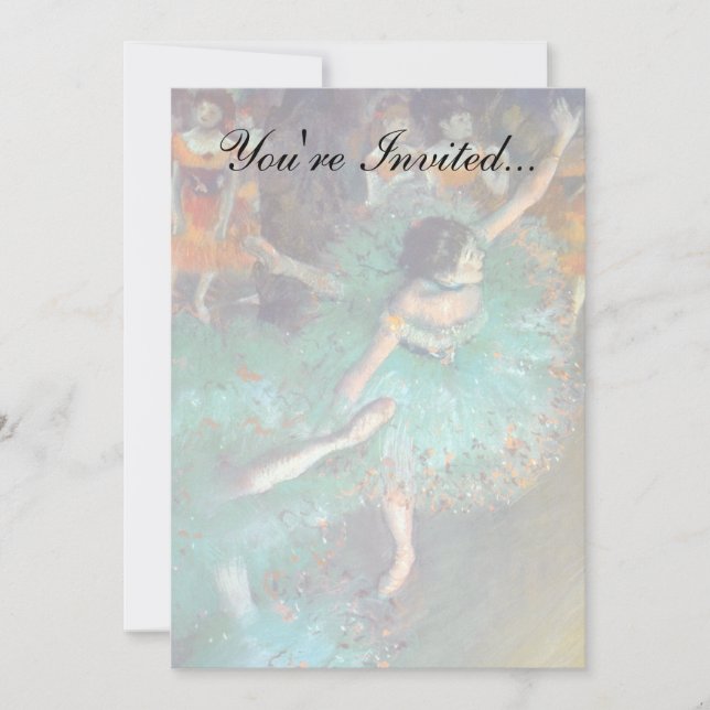 Edgar Degas - The Green Dancers - Ballet Dance Invitation (Front)