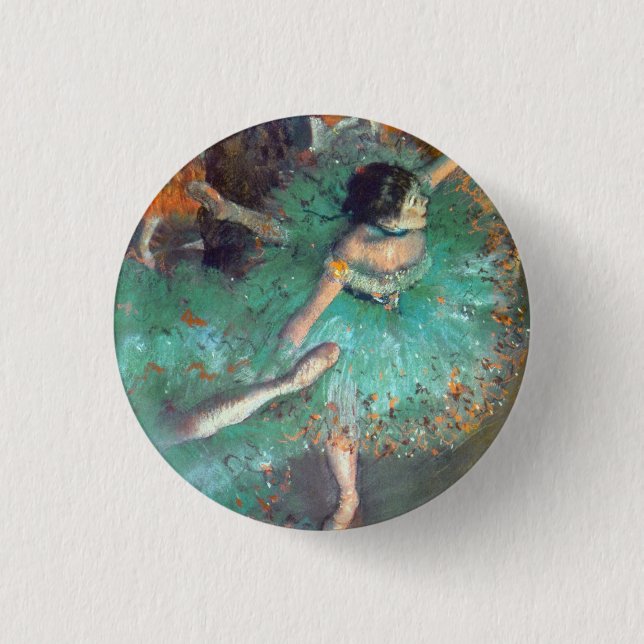 Edgar Degas - The Green Dancers - Ballet Dance Pinback Button (Front)