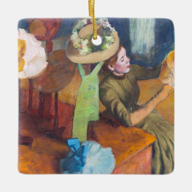 Edgar Degas - The Millinery Shop Ceramic Ornament (Front)