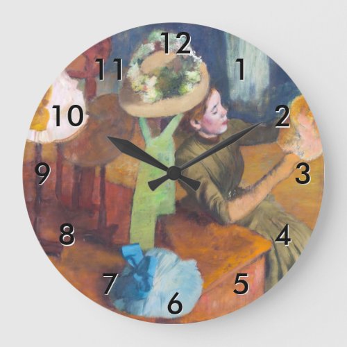 Edgar Degas _ The Millinery Shop Large Clock