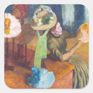 Edgar Degas - The Millinery Shop Square Sticker