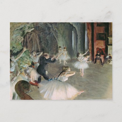 Edgar Degas  The Rehearsal of the Ballet on Stage Postcard