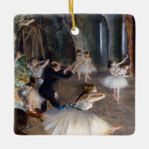 Edgar Degas _ The Rehearsal of the Ballet Onstage Ceramic Ornament