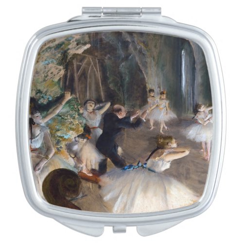 Edgar Degas _ The Rehearsal of the Ballet Onstage Compact Mirror