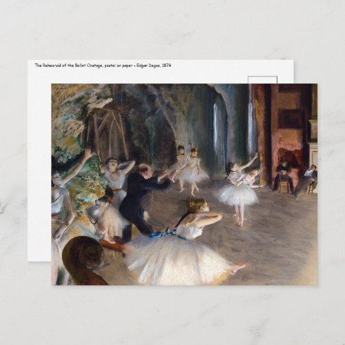 Edgar Degas _ The Rehearsal of the Ballet Onstage Postcard