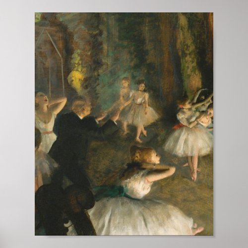 Edgar Degas The Rehearsal Of The Ballet Onstage Poster