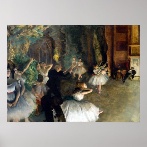 Edgar Degas The Rehearsal of the Ballet Onstage Poster