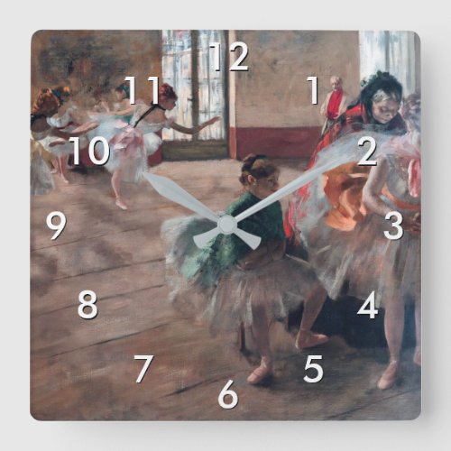 Edgar Degas _ The Rehearsal Square Wall Clock