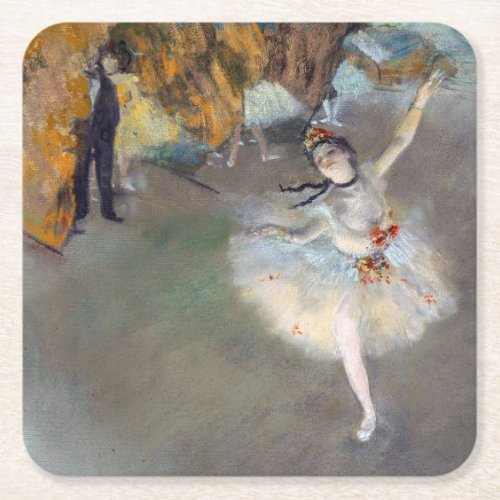 Edgar Degas _ The Star  Dancer on the Stage Square Paper Coaster