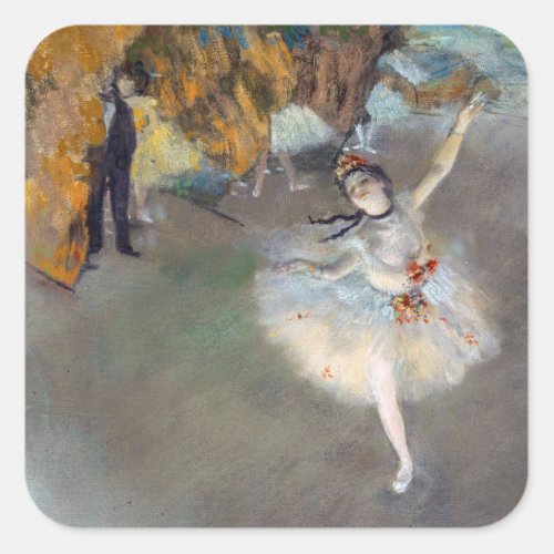 Edgar Degas _ The Star  Dancer on the Stage Square Sticker