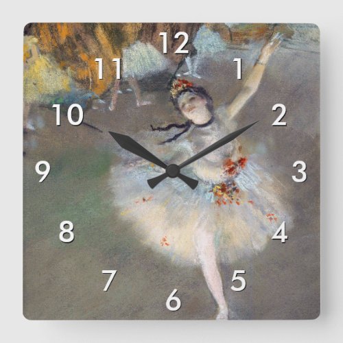 Edgar Degas _ The Star  Dancer on the Stage Square Wall Clock