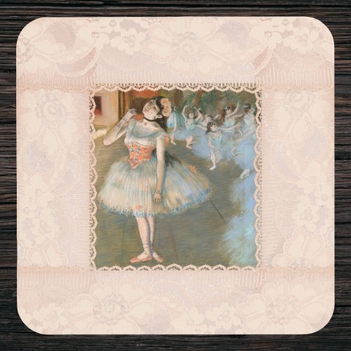 Edgar Degas The Star Dancer with Lace Trim Beverage Coaster