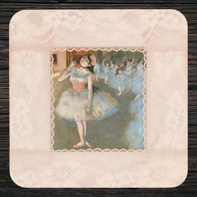 Edgar Degas The Star Dancer with Lace Trim Beverage Coaster (Creator Uploaded)