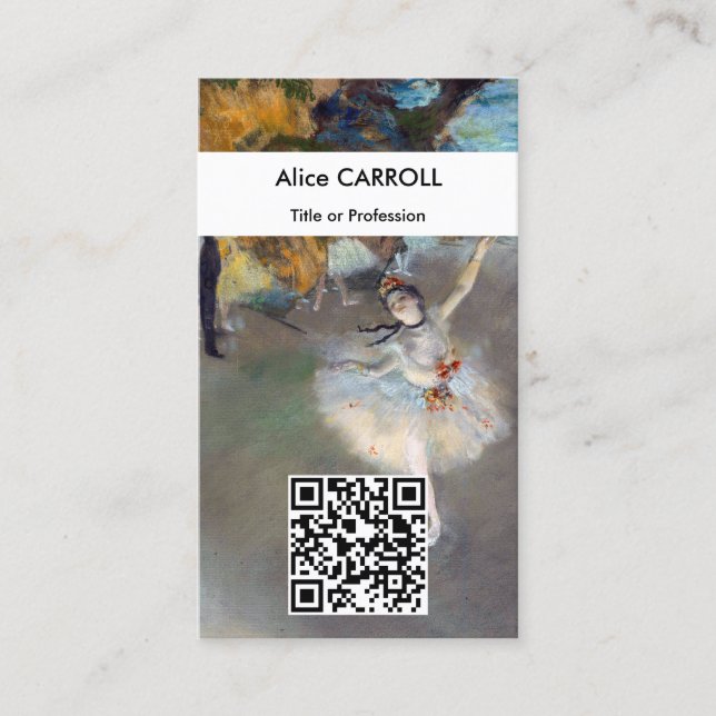 Edgar Degas - The Star - QR Code Business Card (Front)