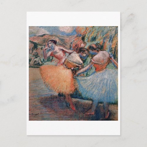 Edgar Degas _ Three Dancers 1898 Ballet Women tutu Postcard