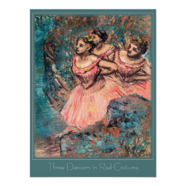 Edgar Degas Three Dancers in Red  CC0390 Poster (Front)