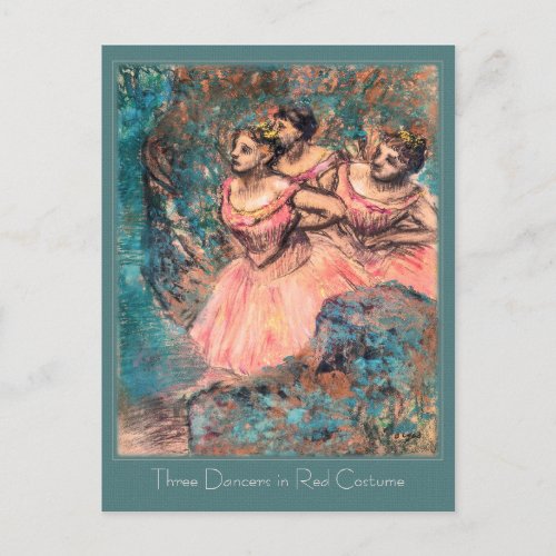 Edgar Degas Three Dancers in Red Costume CC0389 Postcard