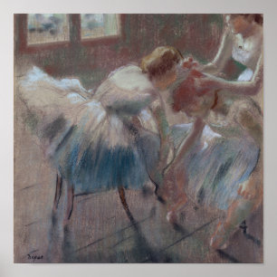 Edgar Degas Three Dancers Preparing for Class Poster