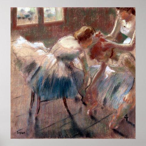 Edgar Degas Three Dancers Preparing for Class Poster