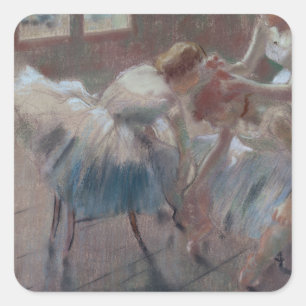 Edgar Degas   Three Dancers Preparing for Class Square Sticker