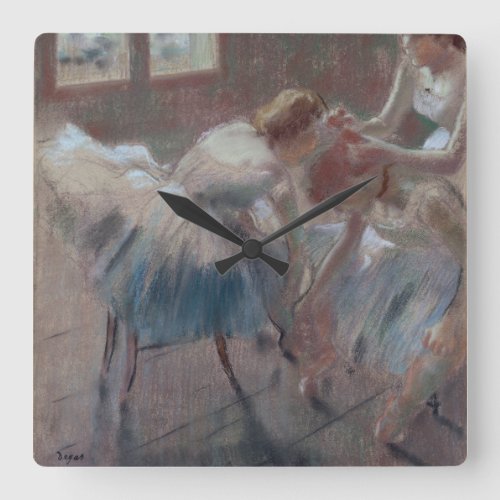 Edgar Degas  Three Dancers Preparing for Class Square Wall Clock