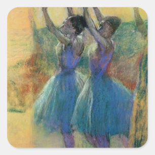 Edgar Degas Two Blue Dancers Square Sticker