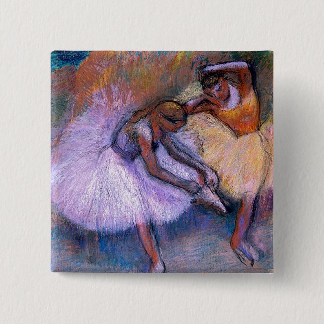 Edgar Degas - Two Dancers 1898 Ballet Pastel dance Pinback Button (Front)