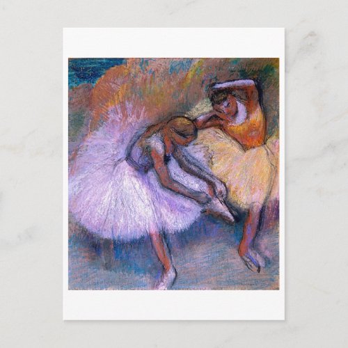 Edgar Degas _ Two Dancers 1898 Ballet Pastel dance Postcard