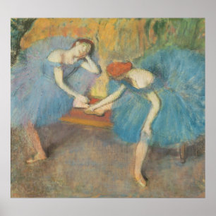 Edgar Degas Two Dancers at Rest, Dancers in Blue Poster
