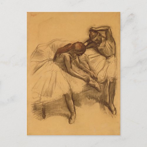 Edgar Degas  Two Dancers Postcard