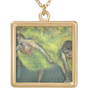 Edgar Degas   Two dancers relaxing Gold Plated Necklace