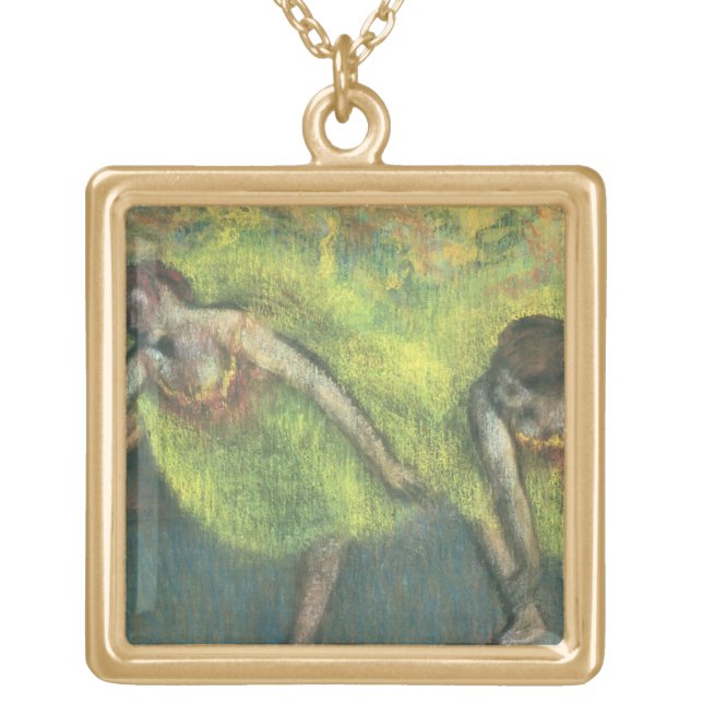 Edgar Degas | Two dancers relaxing Gold Plated Necklace (Front)