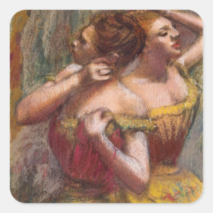 Edgar Degas Two Dancers Square Sticker