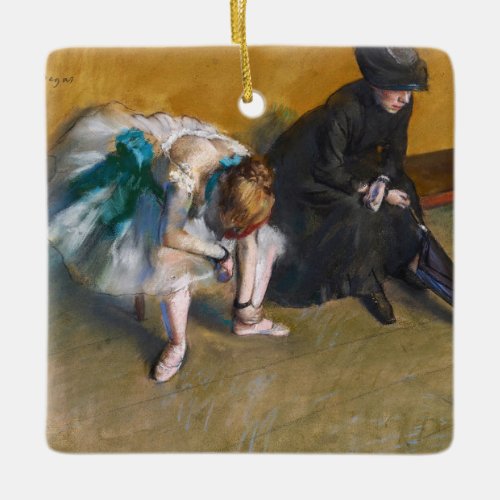 Edgar Degas _ Waiting Ceramic Ornament