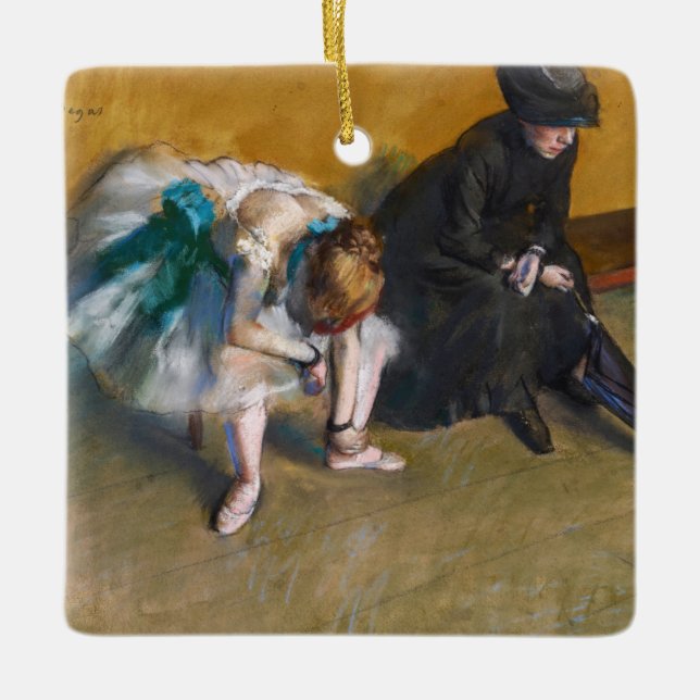 Edgar Degas - Waiting Ceramic Ornament (Front)