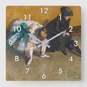 Edgar Degas - Waiting Square Wall Clock