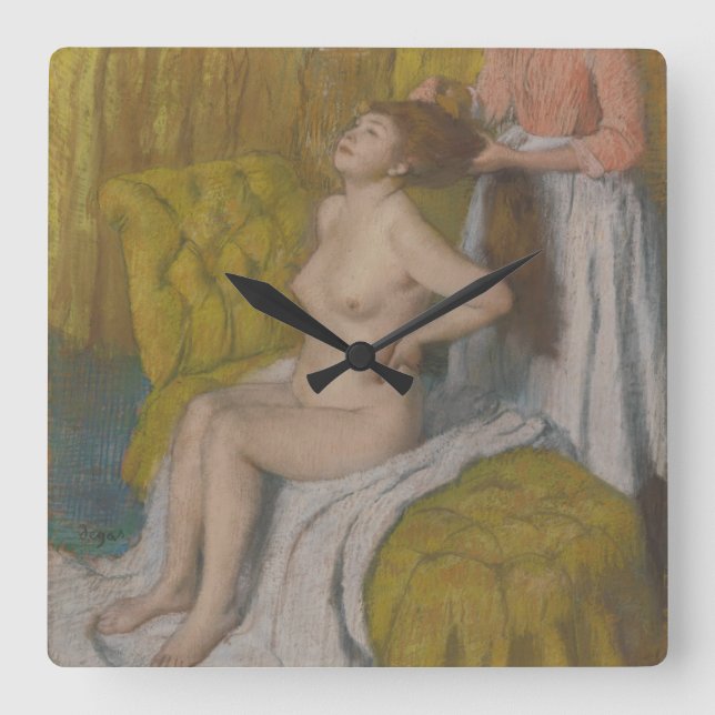 Edgar Degas | Woman Having Her Hair Combed Square Wall Clock (Front)