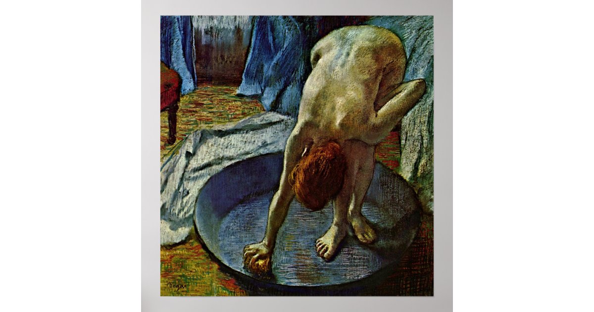 Edgar Degas Woman in the bathtub Poster Zazzle