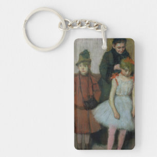 Edgar Degas Woman with two little girls Keychain