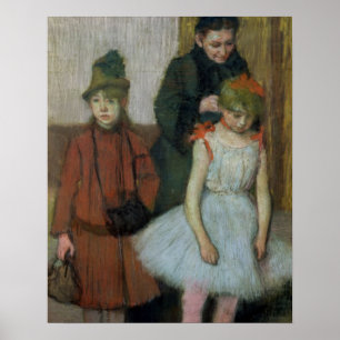 Edgar Degas Woman with two little girls Poster