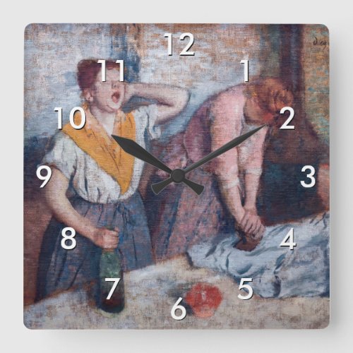 Edgar Degas _ Women Ironing Square Wall Clock