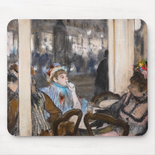 Edgar Degas - Women on a Cafe Terrace in Evening Mouse Pad (Front)