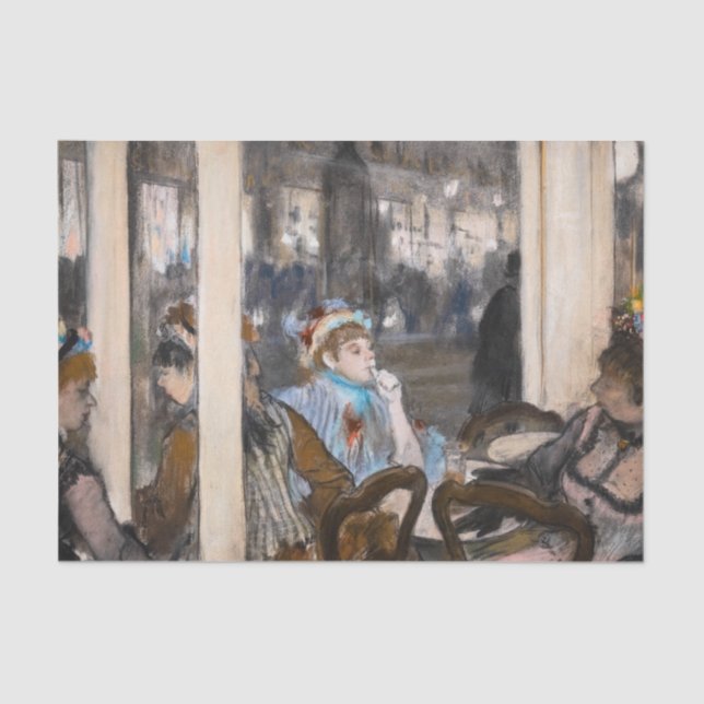 Edgar Degas - Women on a Cafe Terrace in Evening Tissue Paper (Front)