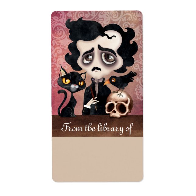 Edgar Poet Bookplates Labels Stickers (Front)