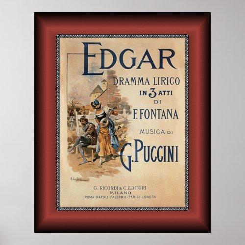 Edgar  Puccini  Lyrical Drama By F Fountana  Poster