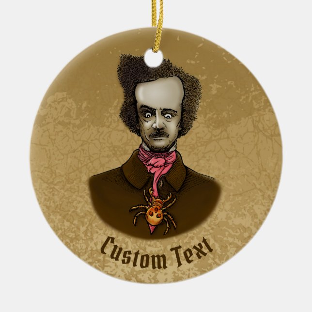 Edgar with Gold Bug Ceramic Ornament (Front)