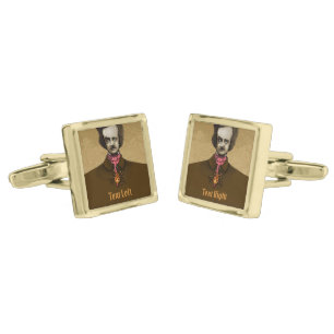 Edgar with Gold Bug Cufflinks