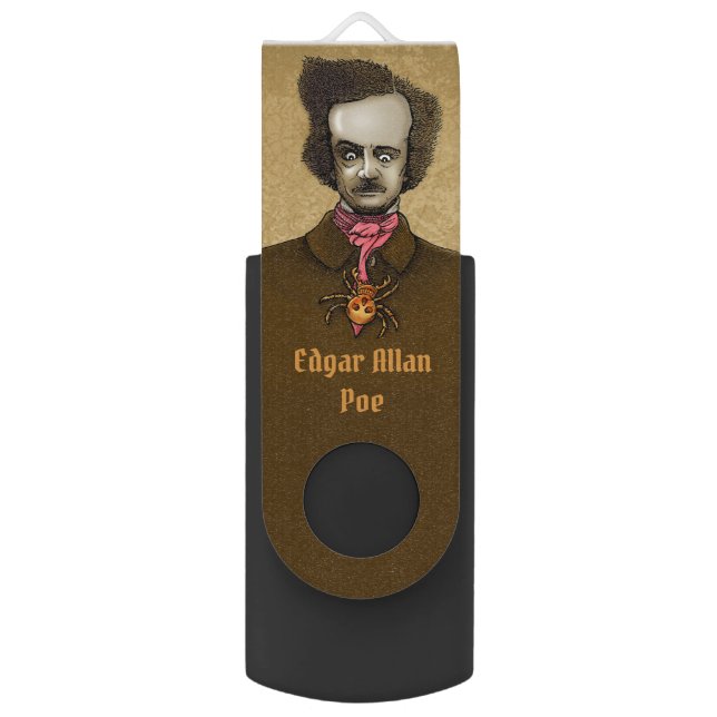 Edgar with Gold Bug Flash Drive (Front Vertical)