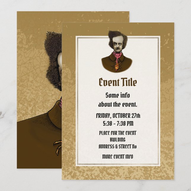 Edgar with Gold Bug Invitation (Front/Back)